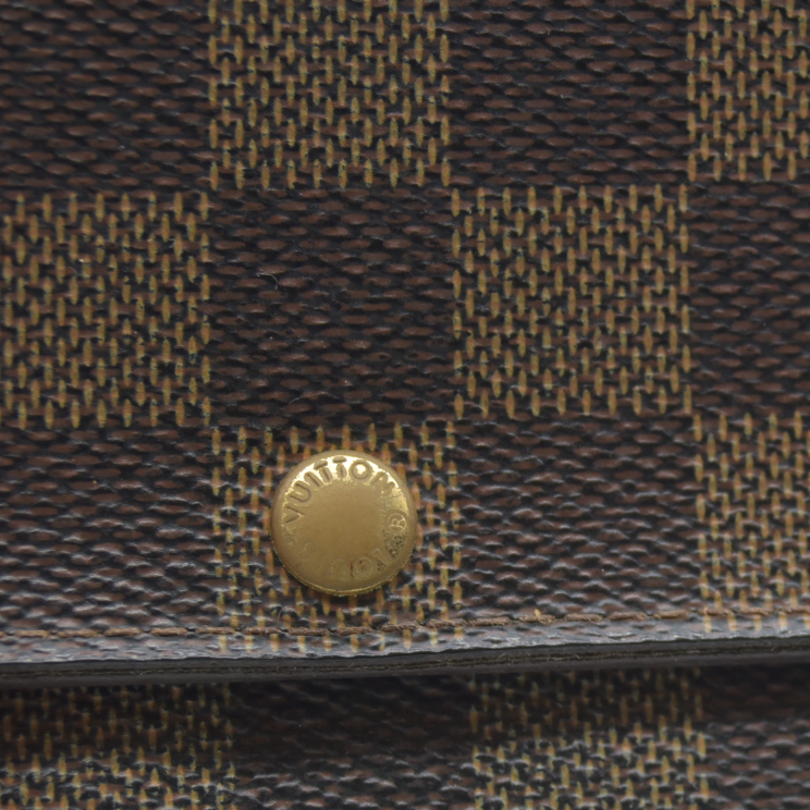 AUCTION $725 Louis Vuitton Damier Porte Feuille Sarah Long Bifold Wallet Brown CA0037