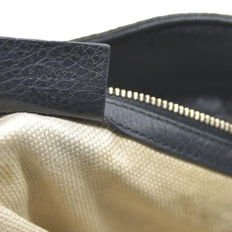 Gucci Pebbled Calfskin Medium Soho Chain Shoulder Bag Black