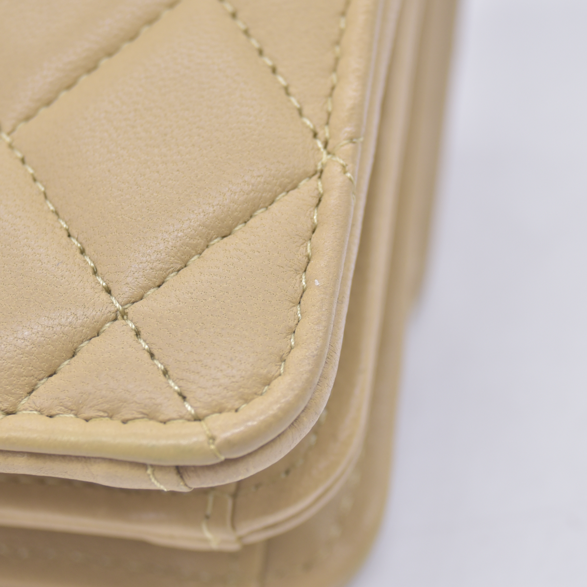 $3450 2021 Chanel Lambskin Quilted Chain Top Handle Clutch With Chain Sage Green 10021371
