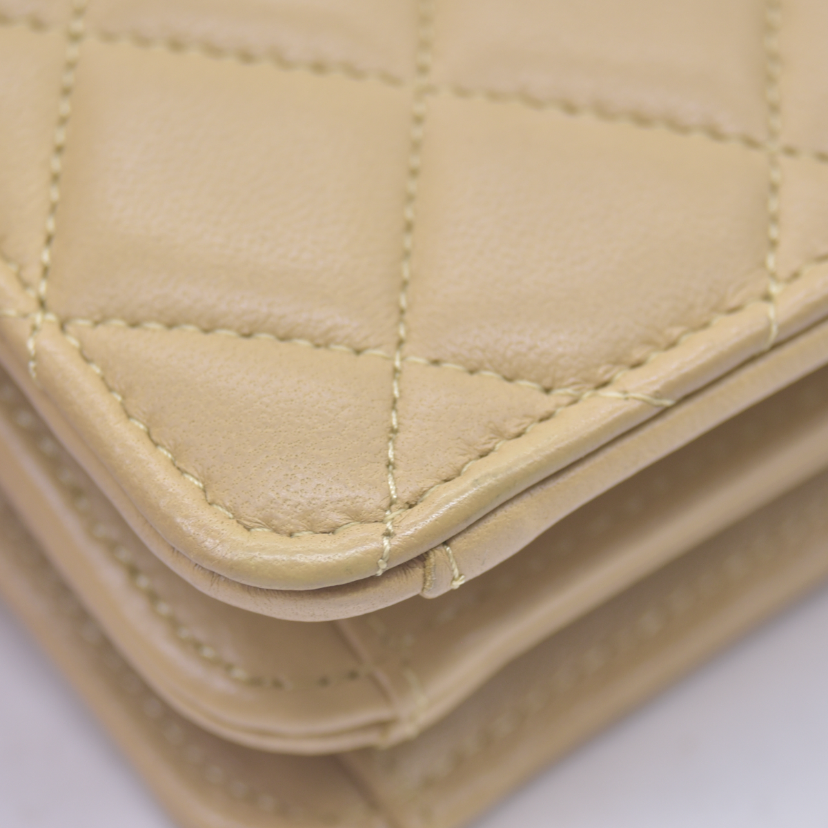 $3450 2021 Chanel Lambskin Quilted Chain Top Handle Clutch With Chain Sage Green 10021371