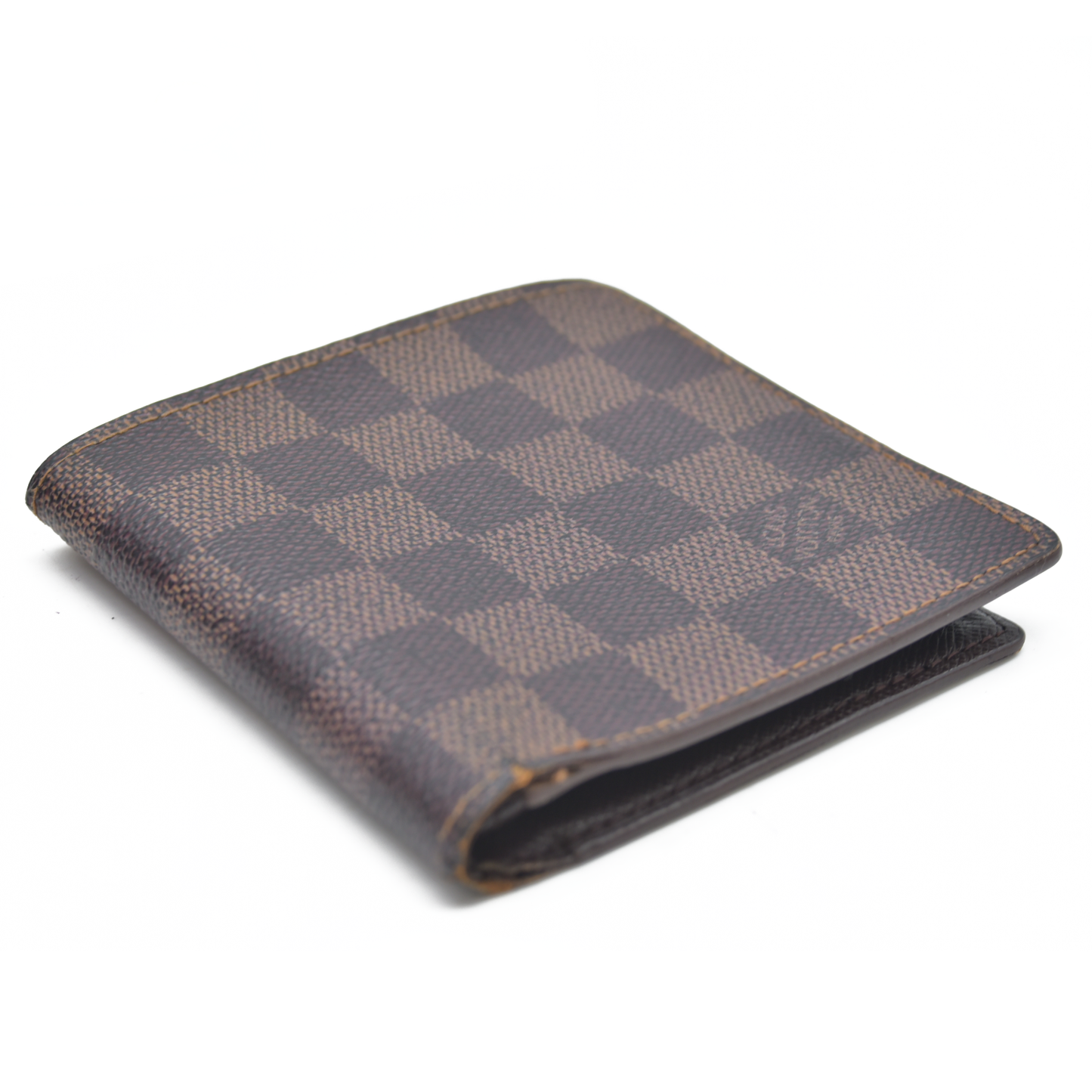 AUCTION $425 Louis Vuitton Damier Portefeuille Marco Bifold Wallet Brown CA0050
