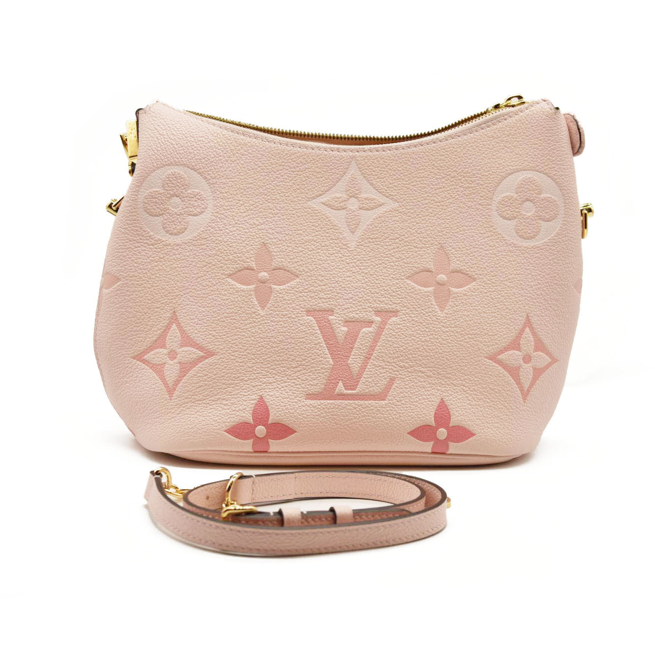 Louis Vuitton  Empreinte Monogram Giant By The Pool Marshmallow Hobo PM Bouton De Rose  SN0221