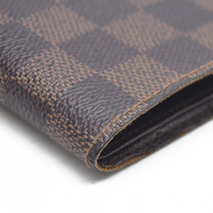 AUCTION $425 Louis Vuitton Damier Portefeuille Marco Bifold Wallet Brown CA0050