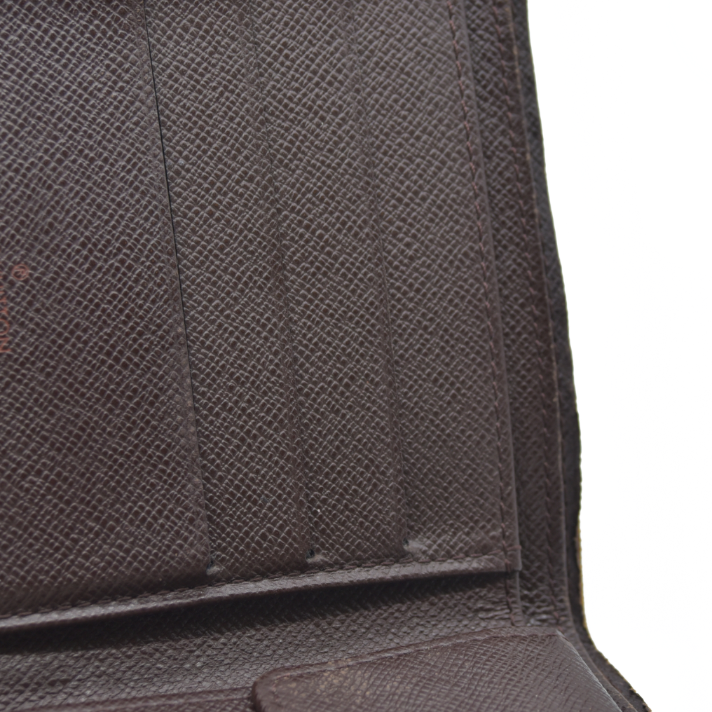 AUCTION $425 Louis Vuitton Damier Portefeuille Marco Bifold Wallet Brown CA0050