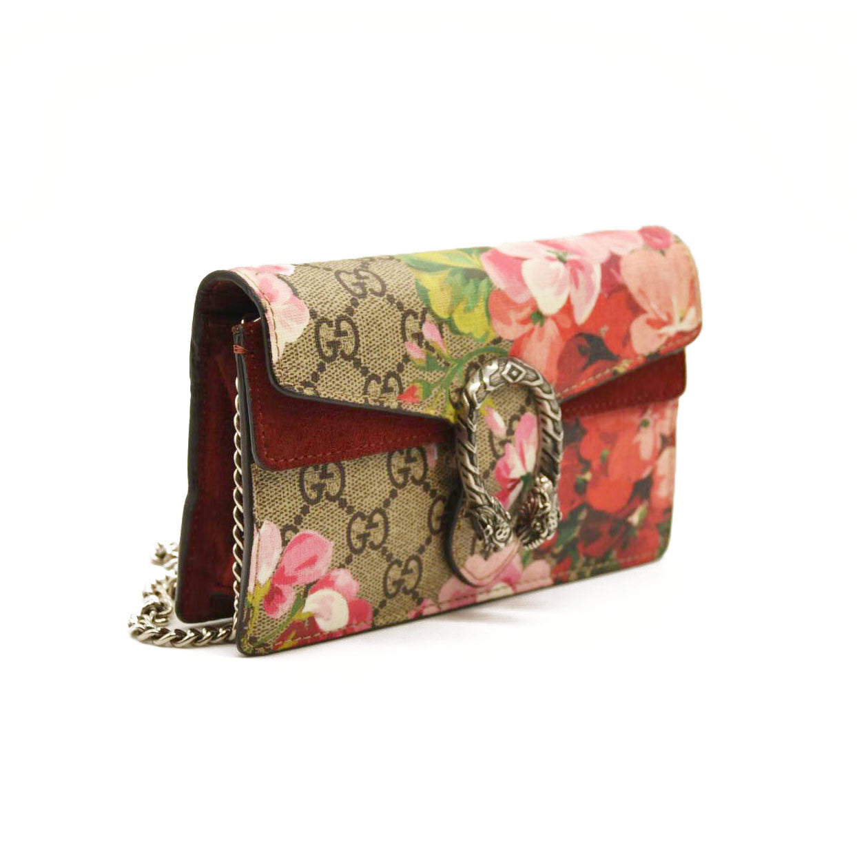 GUCCI  GG Supreme Monogram Blooms Super Mini Dionysus Shoulder Bag Beige Multicolor Dry Rose