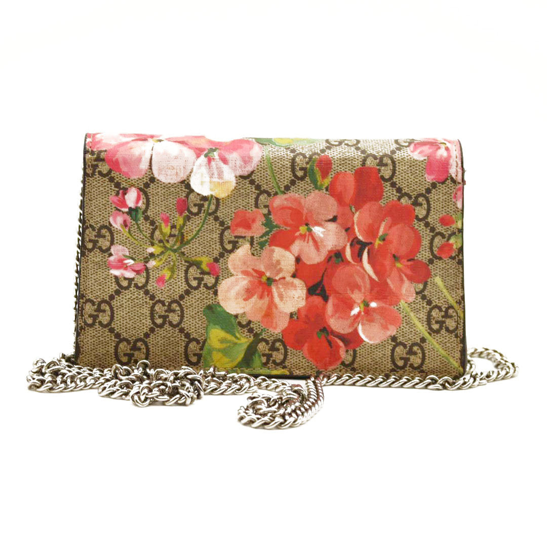 GUCCI  GG Supreme Monogram Blooms Super Mini Dionysus Shoulder Bag Beige Multicolor Dry Rose