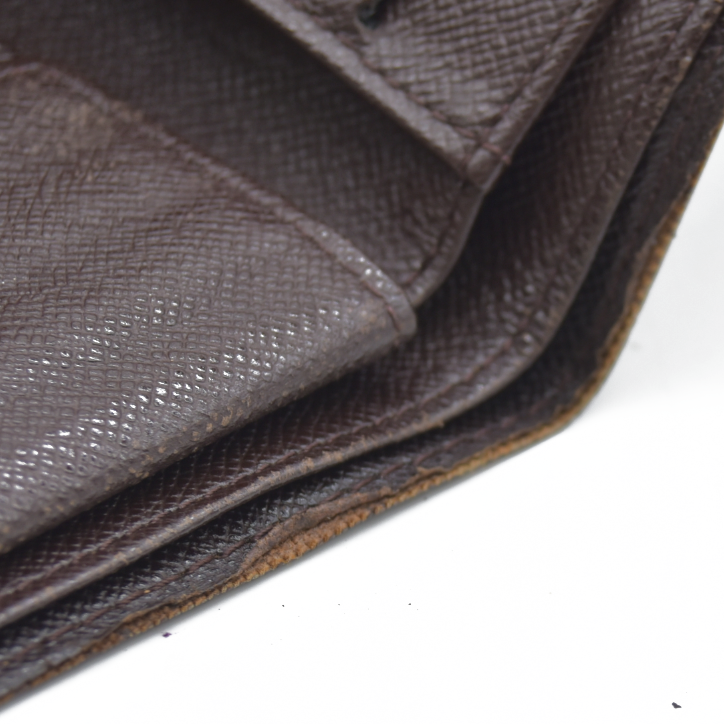 AUCTION $425 Louis Vuitton Damier Portefeuille Marco Bifold Wallet Brown CA0050