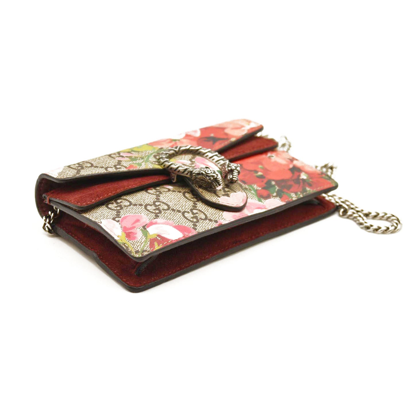 GUCCI  GG Supreme Monogram Blooms Super Mini Dionysus Shoulder Bag Beige Multicolor Dry Rose