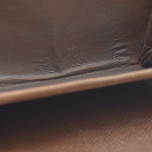 AUCTION $430 Louis Vuitton Monogram Porte Monnaie Plat Coin Purse Wallet Brown MI1917