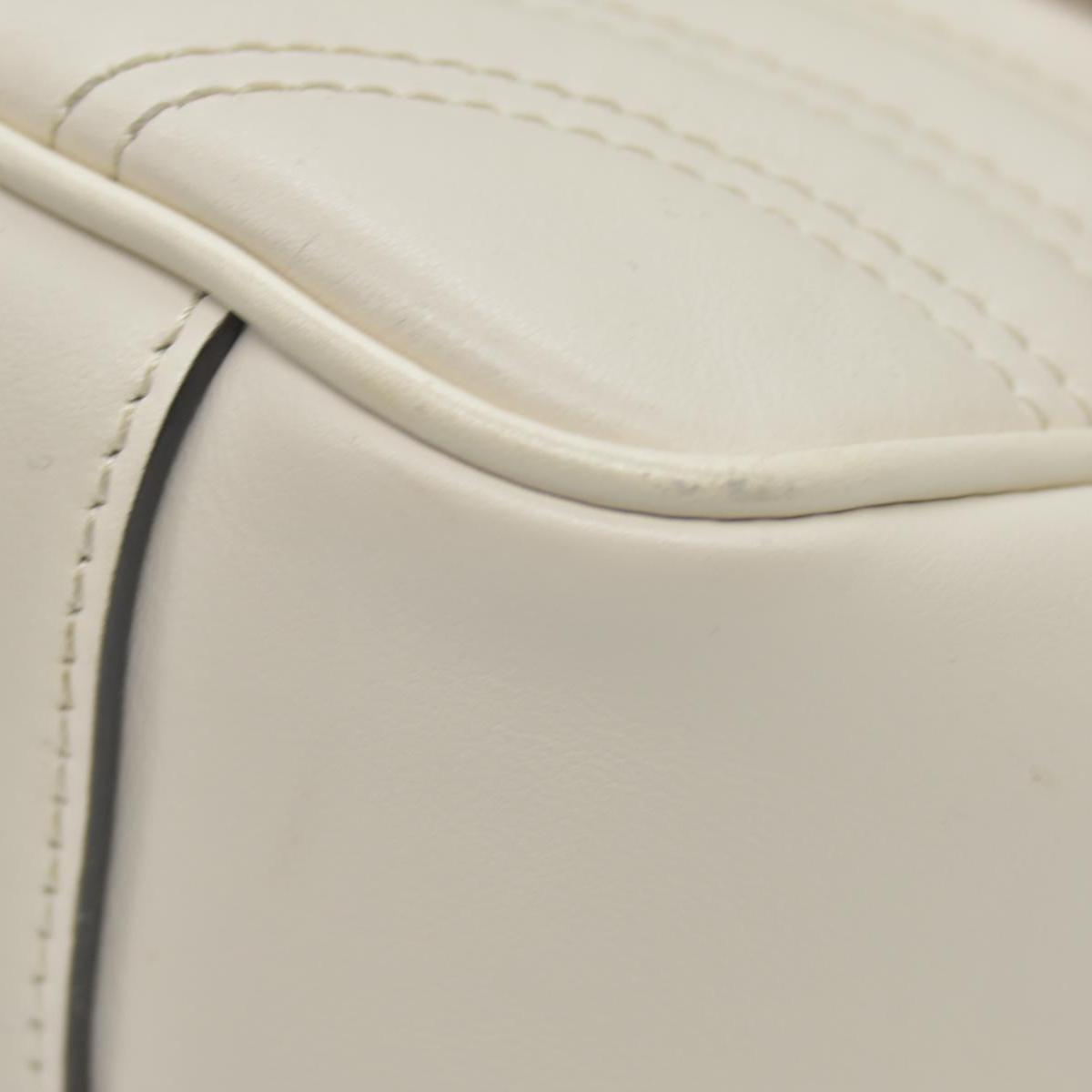 $2850 Gucci Calfskin Matelasse Small GG Marmont Shoulder Bag White CONSIGNMENT