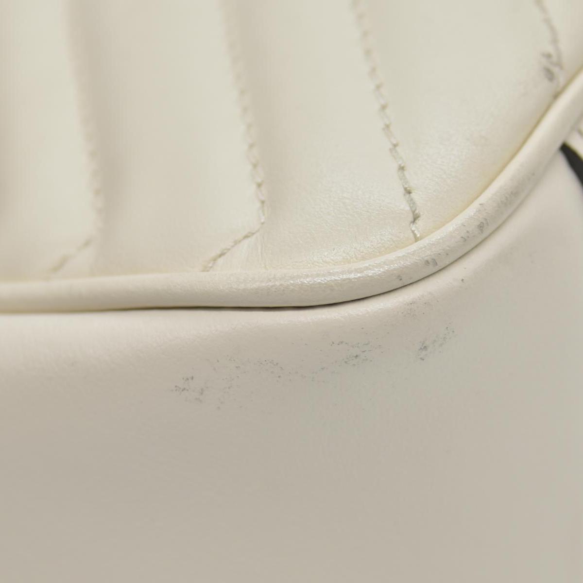 $2850 Gucci Calfskin Matelasse Small GG Marmont Shoulder Bag White CONSIGNMENT