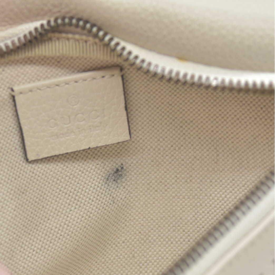 Gucci Grained Calfskin Small Logo Belt Bag White CONSIGNMENT