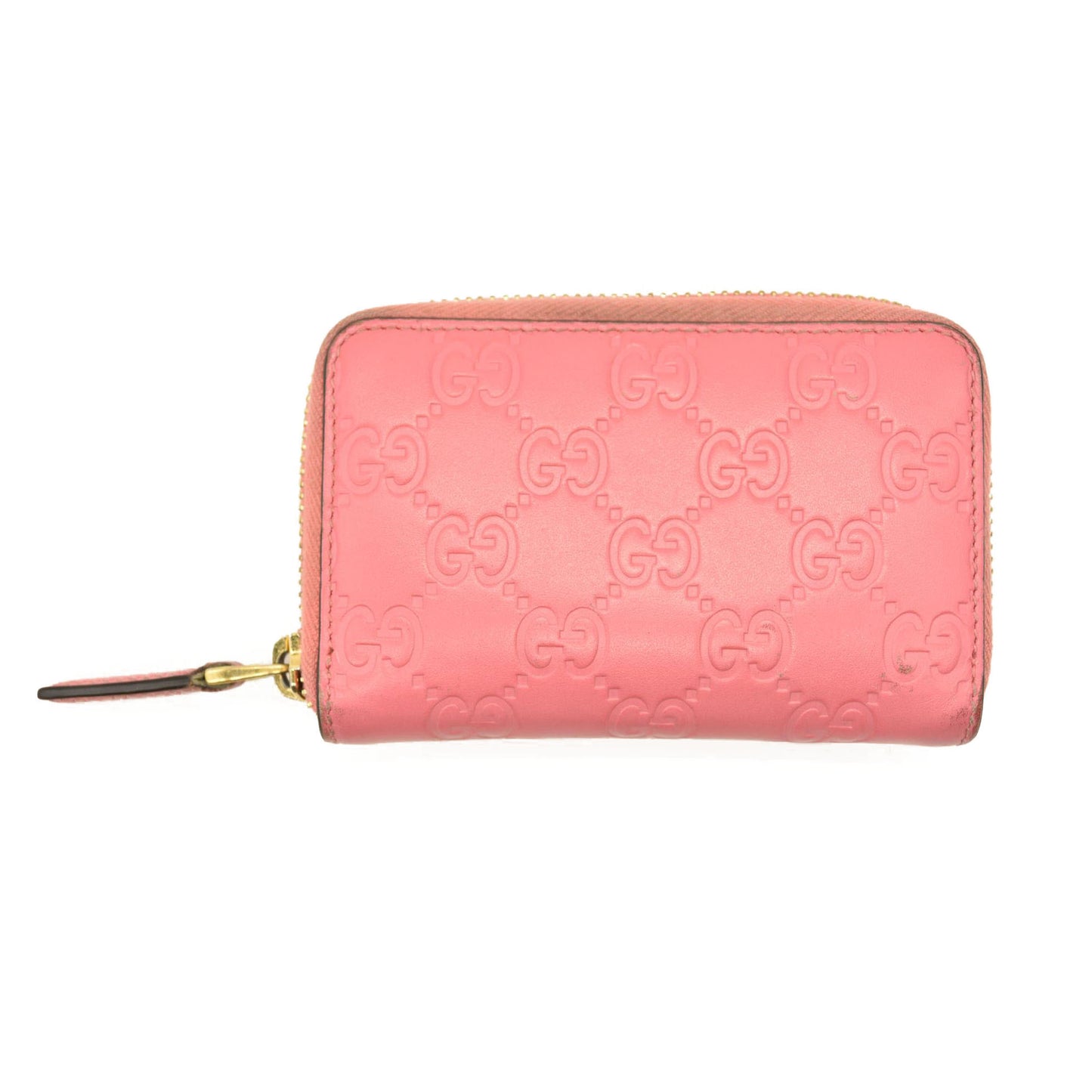 Gucci  Guccissima Zip Around Card Case Peonia Rose