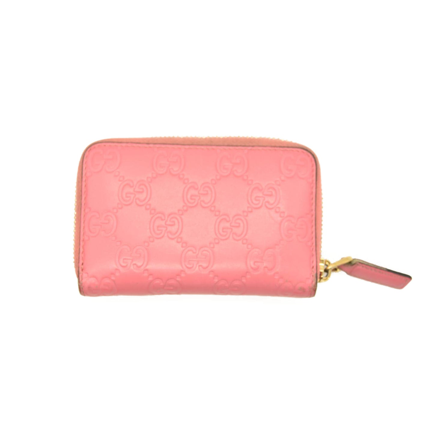 Gucci  Guccissima Zip Around Card Case Peonia Rose