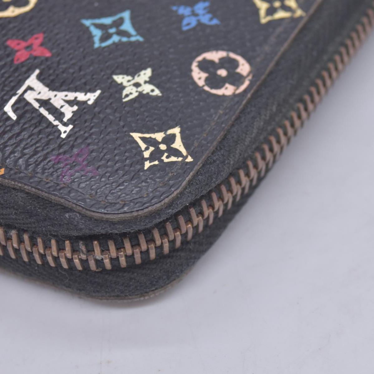 $940 2011 Louis Vuitton Monogram Multicolor Zippy Wallet Black Purple CA2151