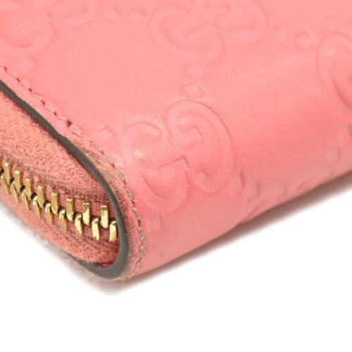 Gucci  Guccissima Zip Around Card Case Peonia Rose