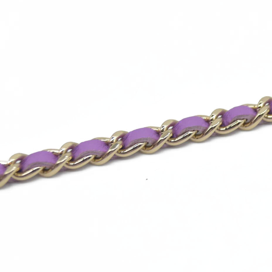 $2940 Chanel Patent Quilted Round Clutch with Chain