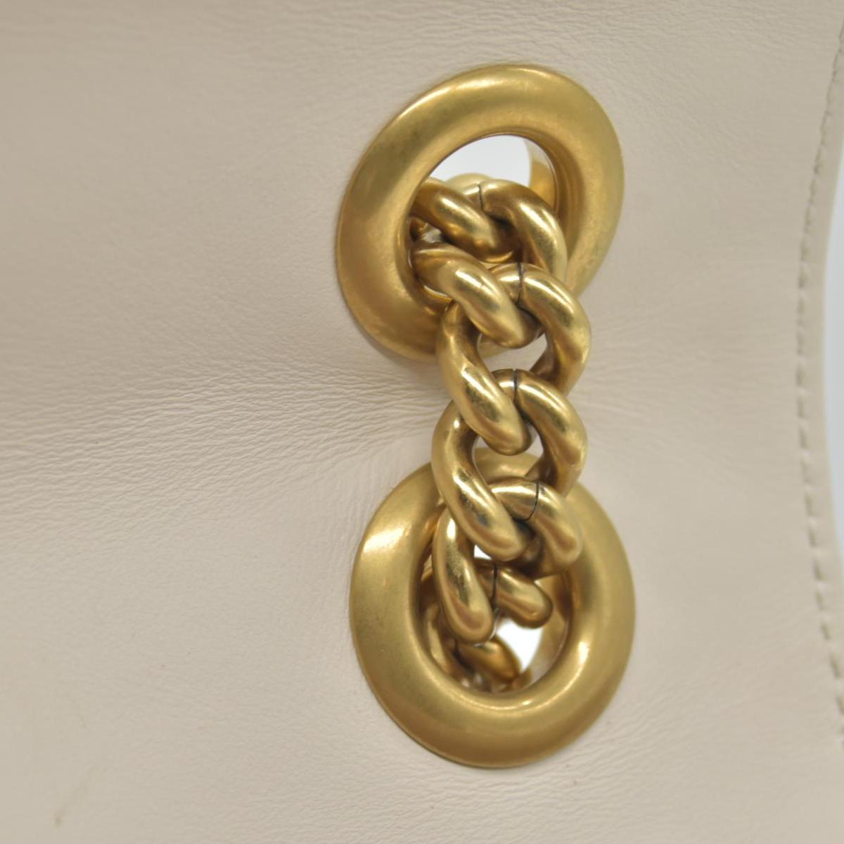 $2850 Gucci Calfskin Matelasse Small GG Marmont Shoulder Bag White CONSIGNMENT