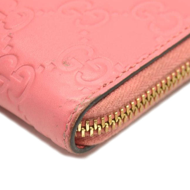 Gucci  Guccissima Zip Around Card Case Peonia Rose