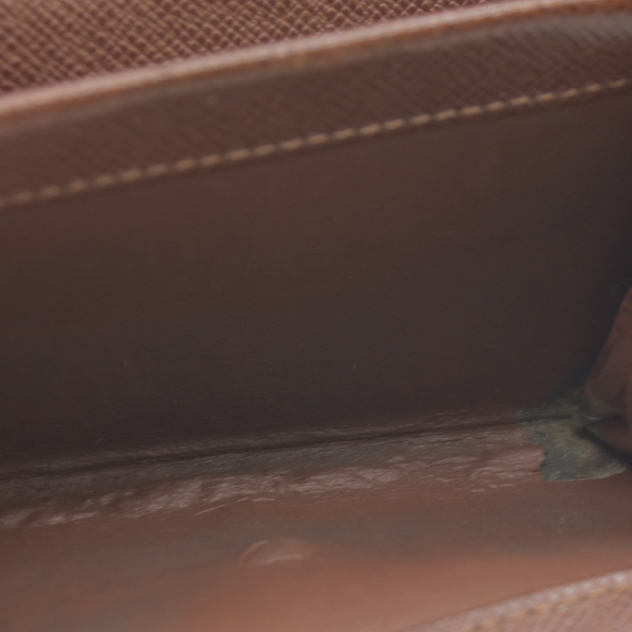 AUCTION $430 Louis Vuitton Monogram Porte Monnaie Plat Coin Purse Wallet Brown MI0094