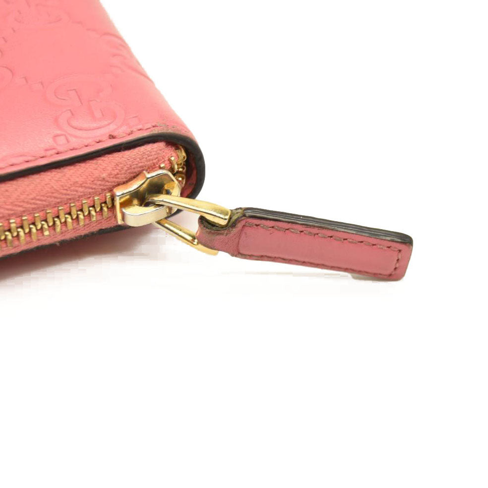 Gucci  Guccissima Zip Around Card Case Peonia Rose