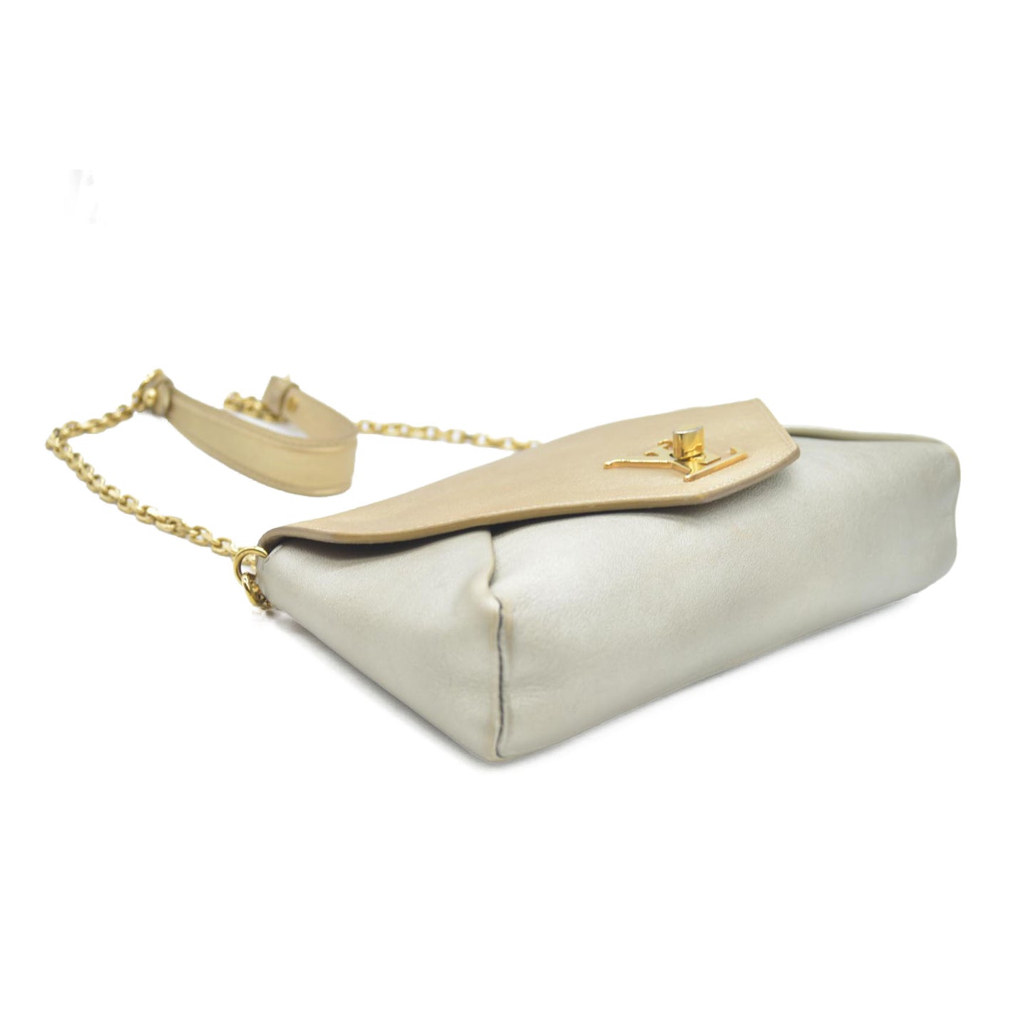 AUCTION $2150 Louis Vuitton  Metallic Calfskin Love Note Gold Bronze