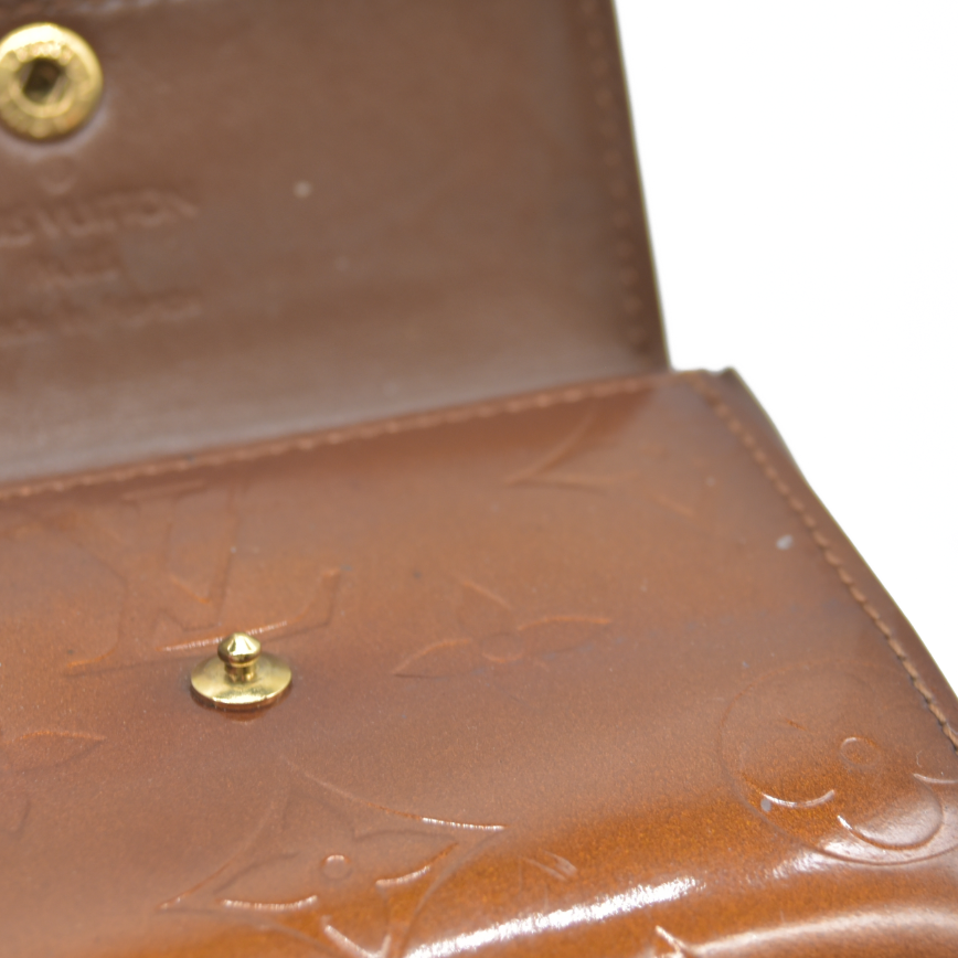 AUCTION $545 Louis Vuitton Monogram Vernis Ludlow Patent Leather Coin Purse Wallet BJ0041