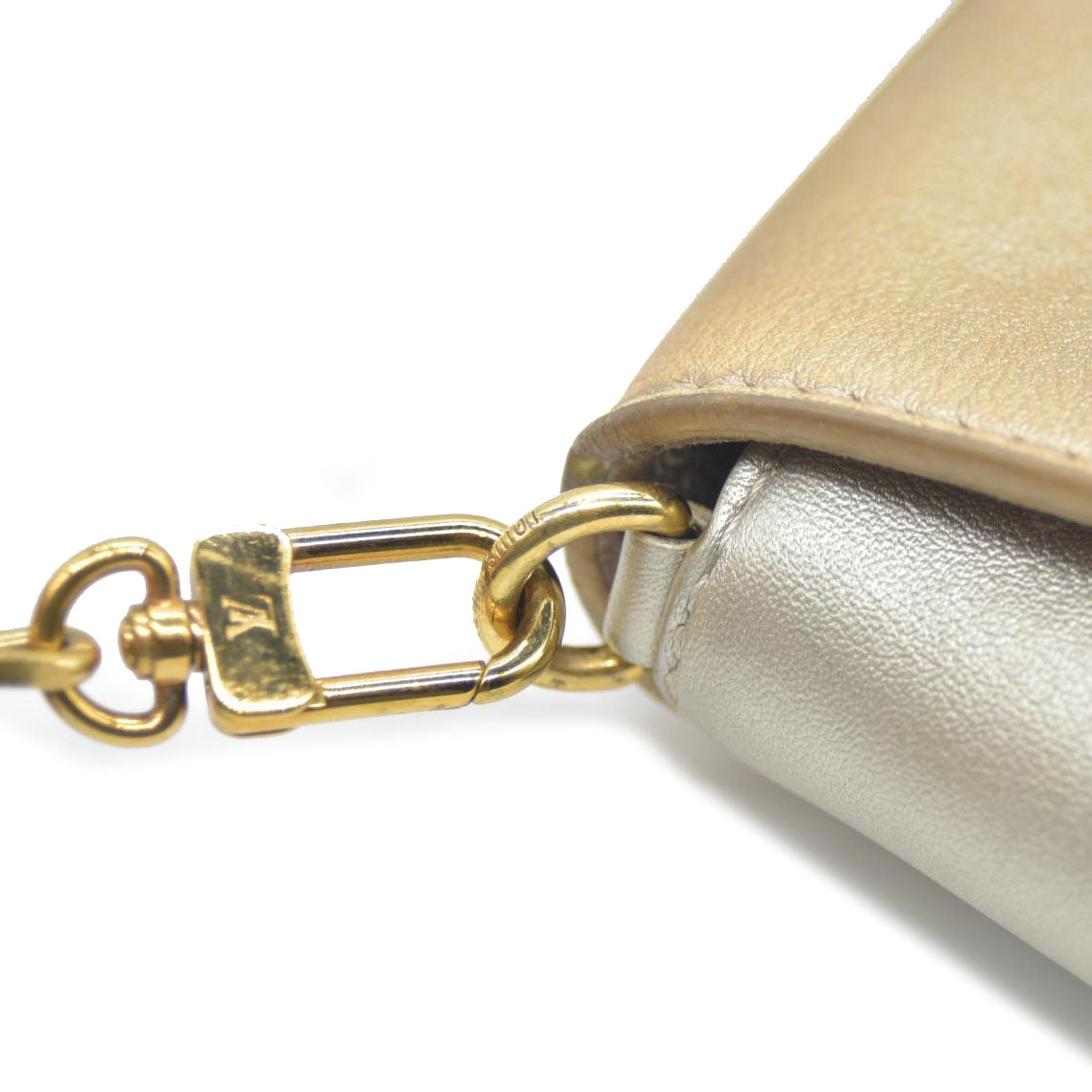 AUCTION $2150 Louis Vuitton  Metallic Calfskin Love Note Gold Bronze