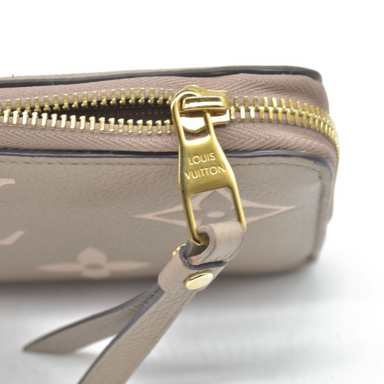 $1310 Louis Vuitton Empreinte Monogram Giant Zippy Wallet Tourterelle Creme RFID