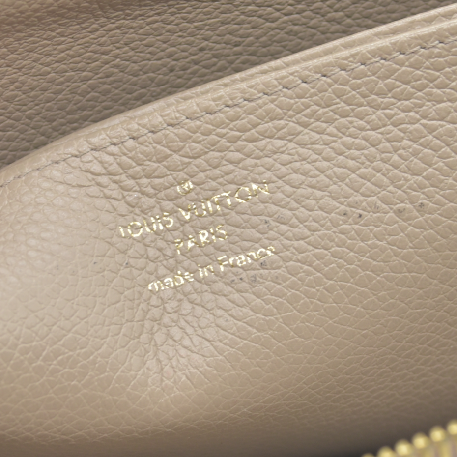 $1310 Louis Vuitton Empreinte Monogram Giant Zippy Wallet Tourterelle Creme RFID