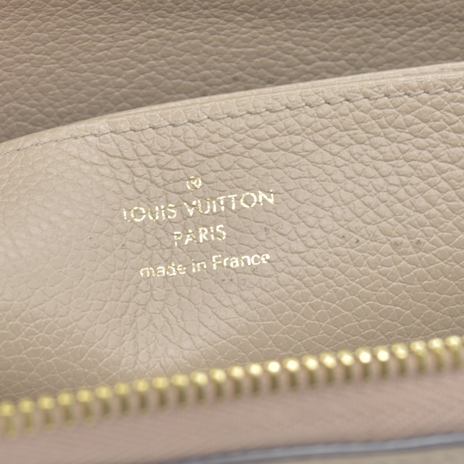 $1310 Louis Vuitton Empreinte Monogram Giant Zippy Wallet Tourterelle Creme RFID