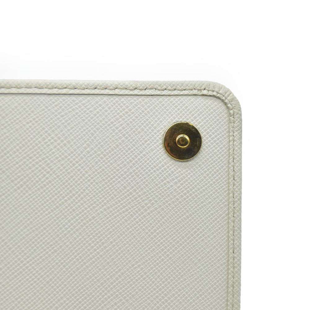 $2100 Prada White Saffiano Leather Mini Crossbody Flap Bag