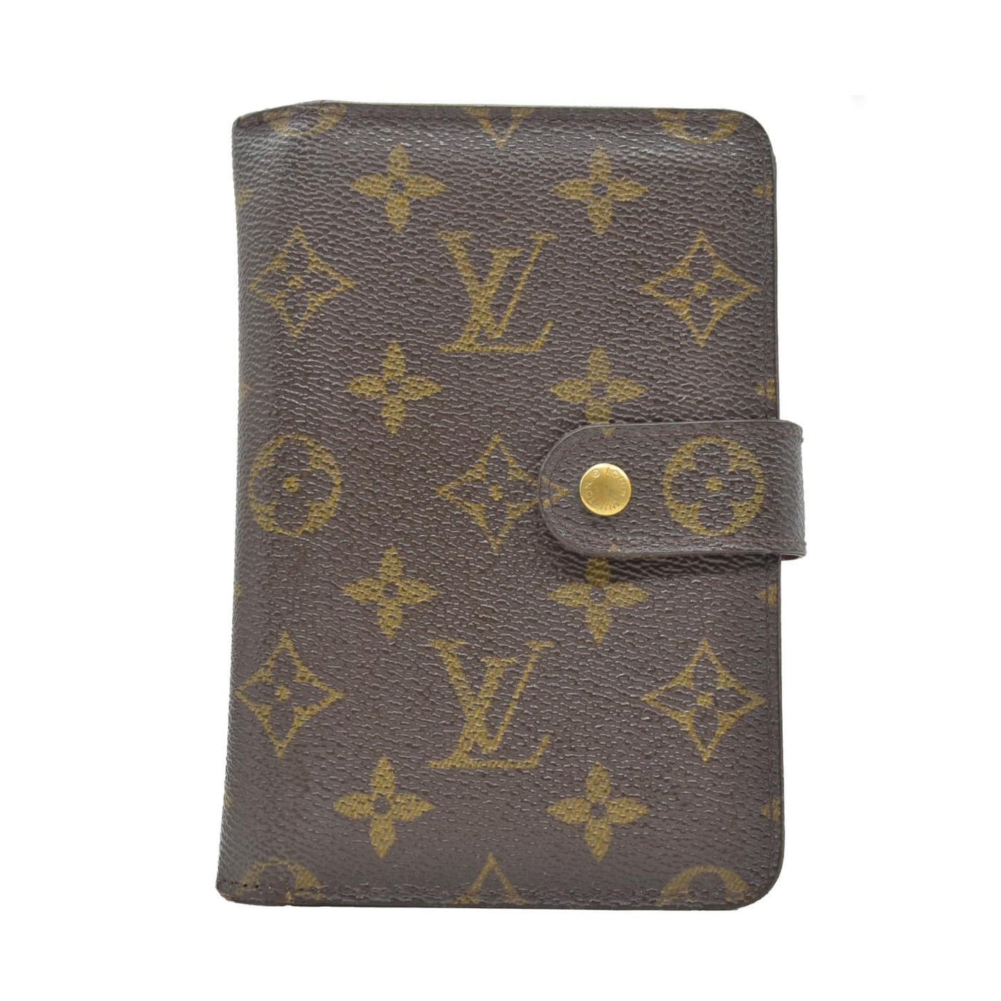 $750 Louis Vuitton Monogram Porte Papier Zippe Bifold Wallet Brown SP0030