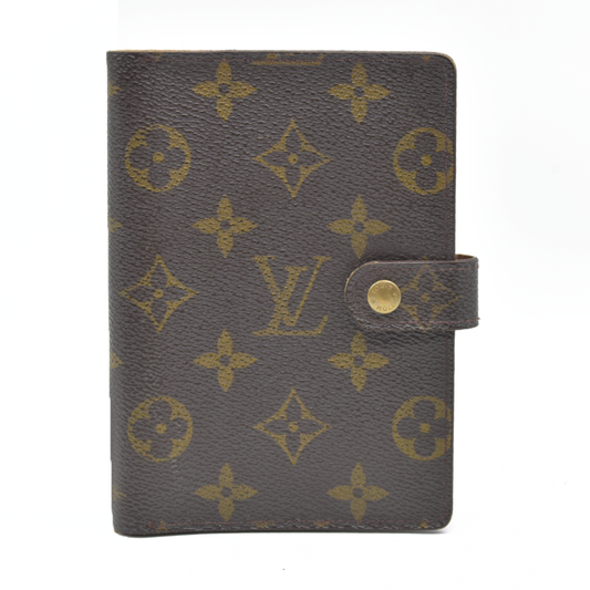 AUCTION $495 Louis Vuitton Monogram Agenda PM Notebook Cover Brown CA1919