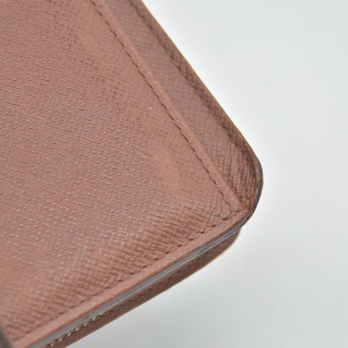 $750 Louis Vuitton Monogram Porte Papier Zippe Bifold Wallet Brown SP0030