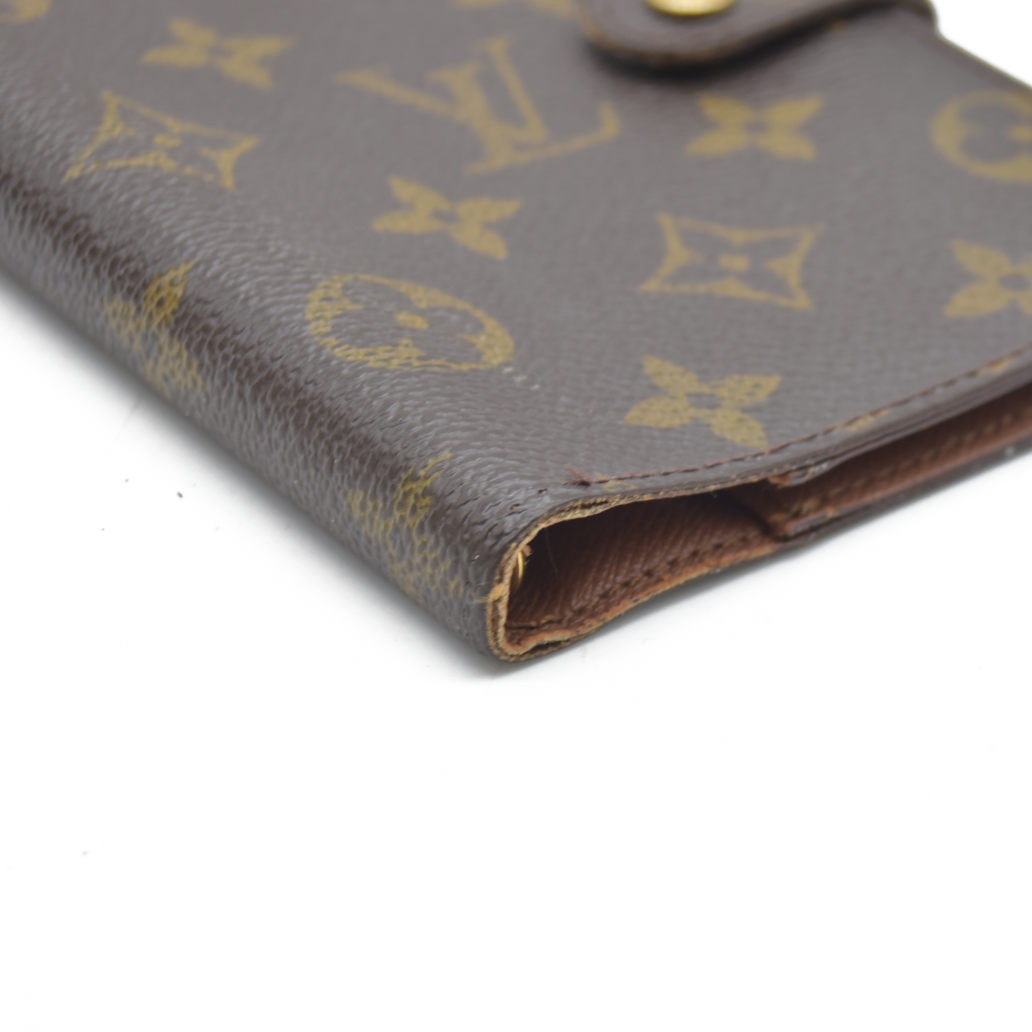 AUCTION $495 Louis Vuitton Monogram Agenda PM Notebook Cover Brown CA1919