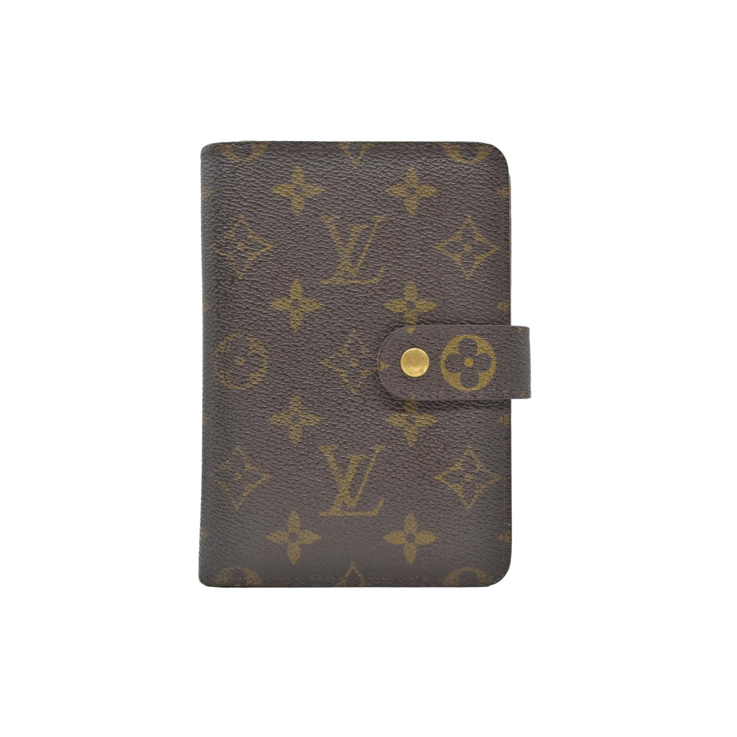 $750 Louis Vuitton Monogram Porte Papier Zippe Bifold Wallet Brown SP0078