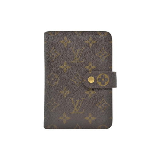 $750 Louis Vuitton Monogram Porte Papier Zippe Bifold Wallet Brown SP0078