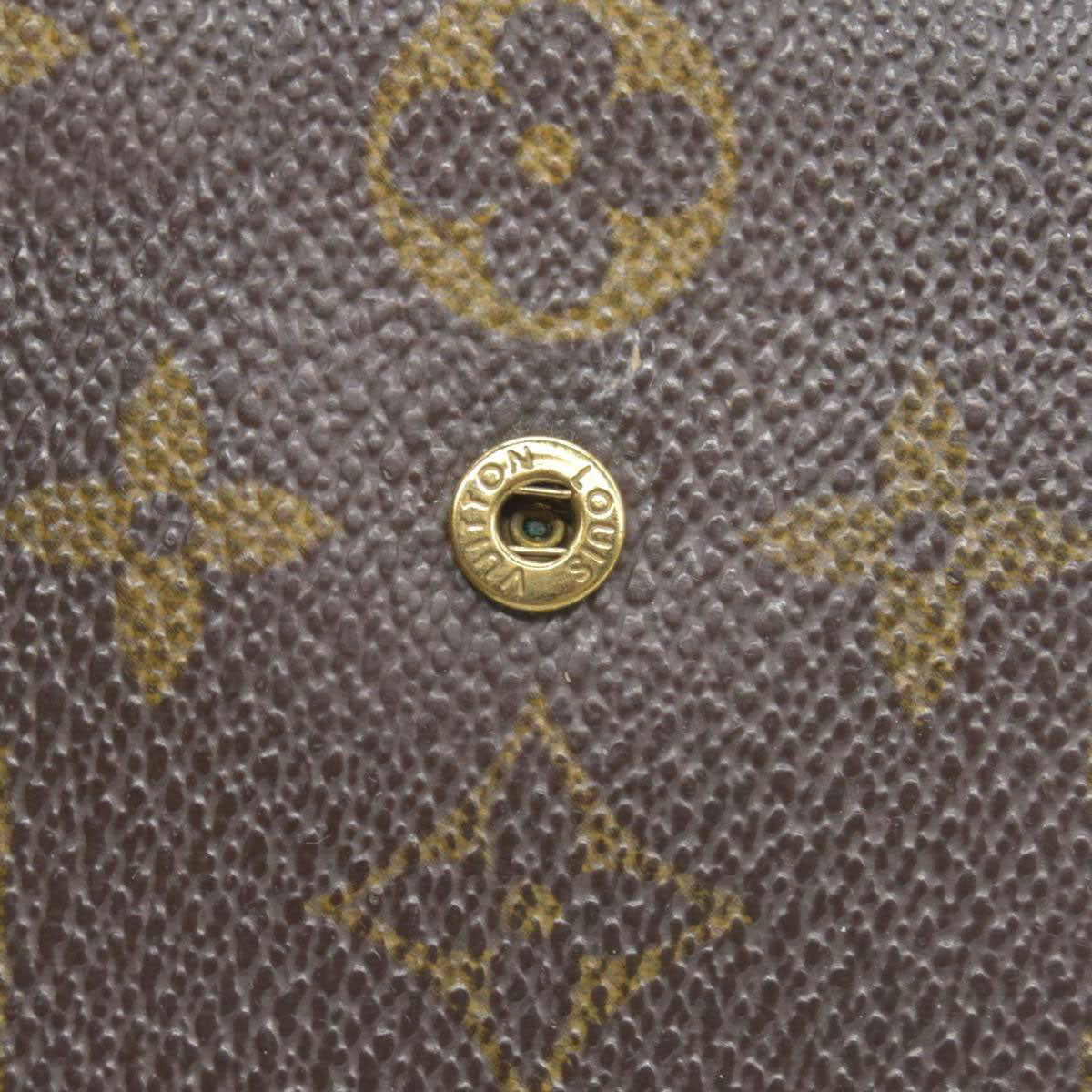 $750 Louis Vuitton Monogram Porte Papier Zippe Bifold Wallet Brown SP0078