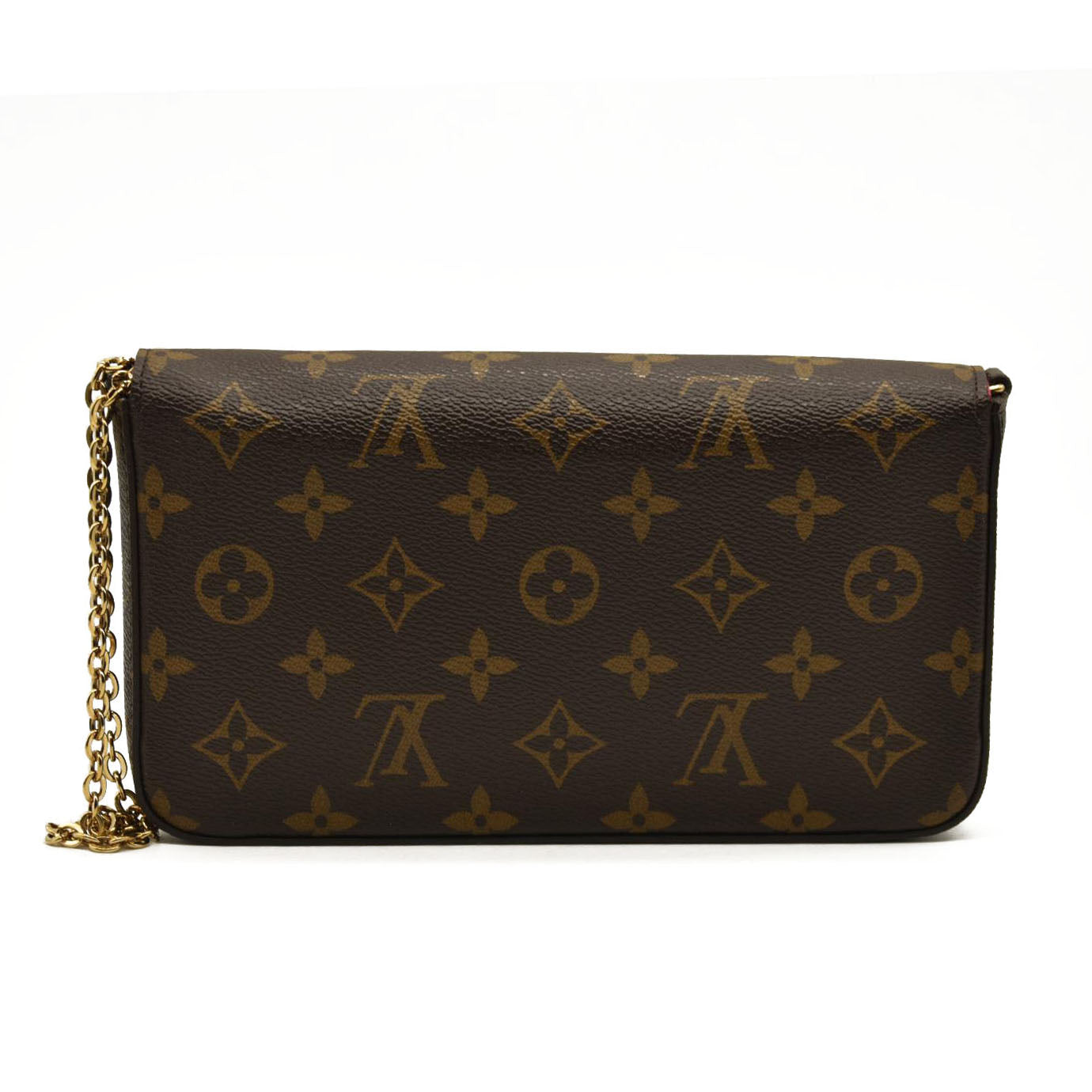 LOUIS VUITTON  Monogram 2021 Christmas Animation Hollywood Pochette Felicie Chain Wallet Fuchsia