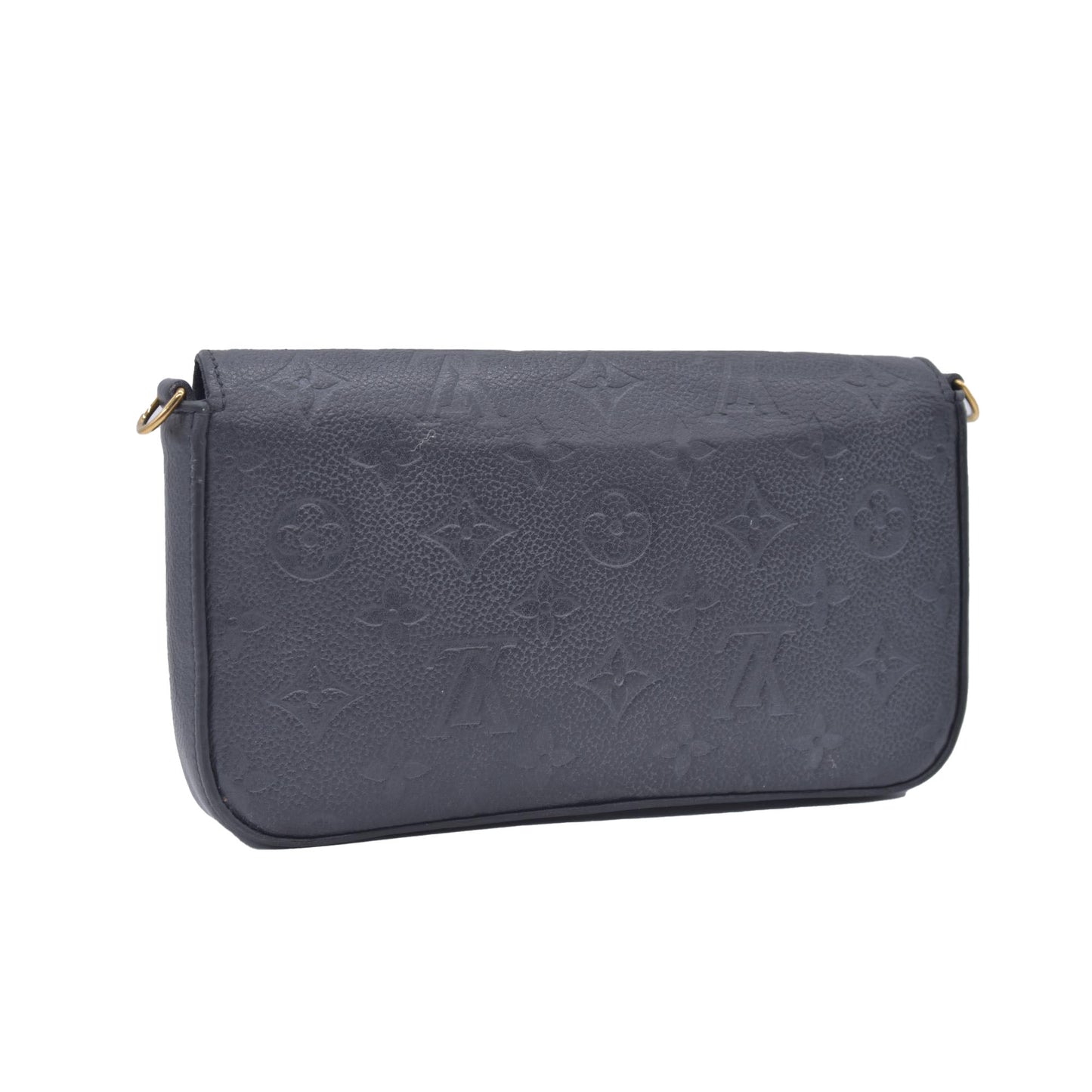 $1770 2019 Louis Vuitton Empreinte Pochette Felicie Chain Wallet Black SD1179