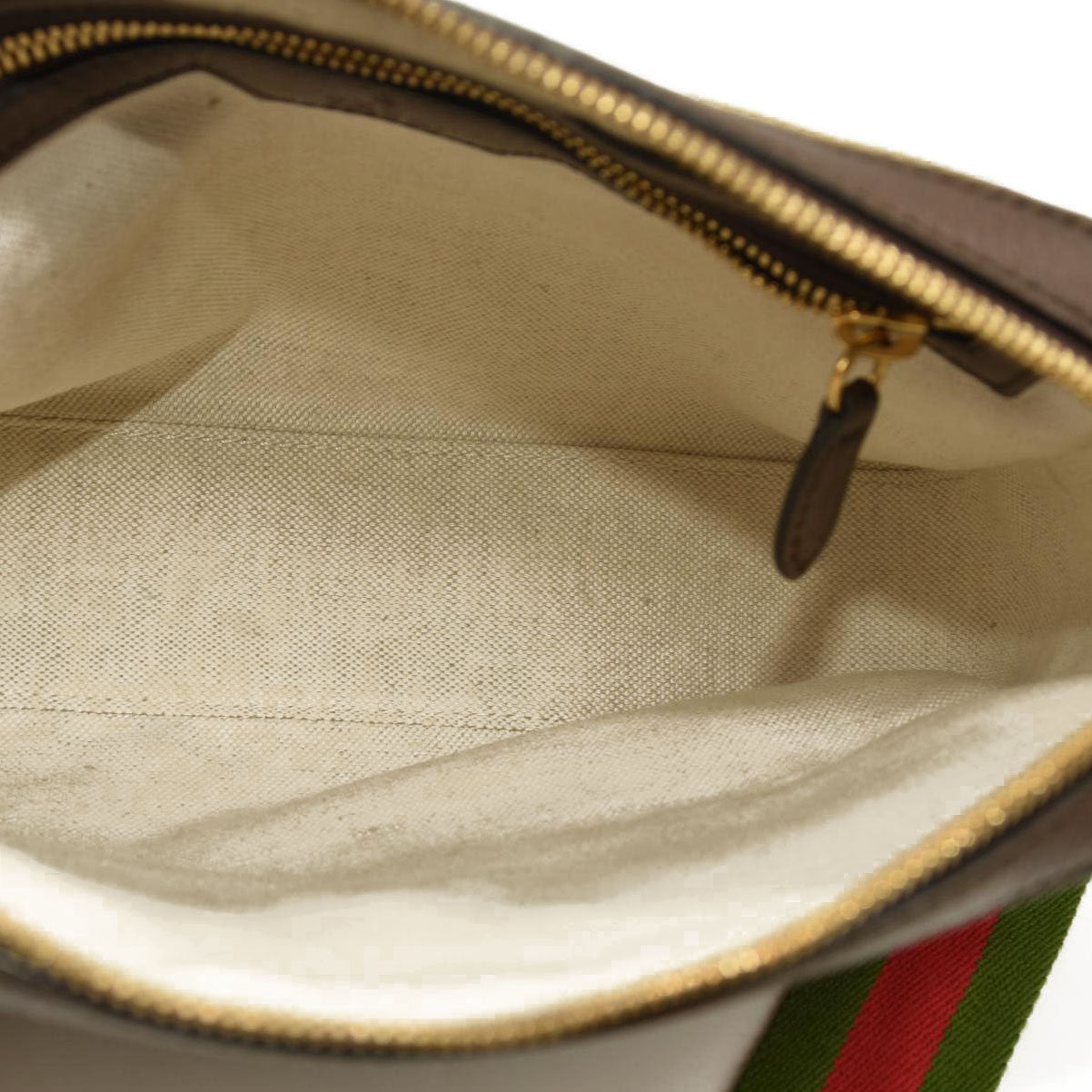 GUCCI Monogram Jumbo GG Textured Dollar Calfskin Web Messenger Shoulder Bag Camel Ebony New Acero