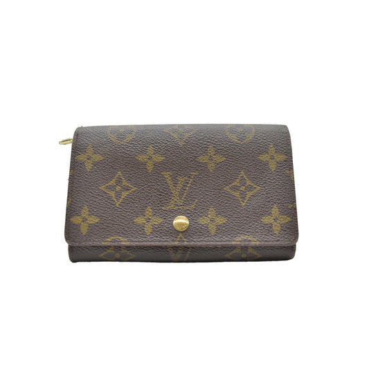 $560 1995 Louis Vuitton Monogram Porte Monnaie Billets Tresor Bifold Wallet RA0915