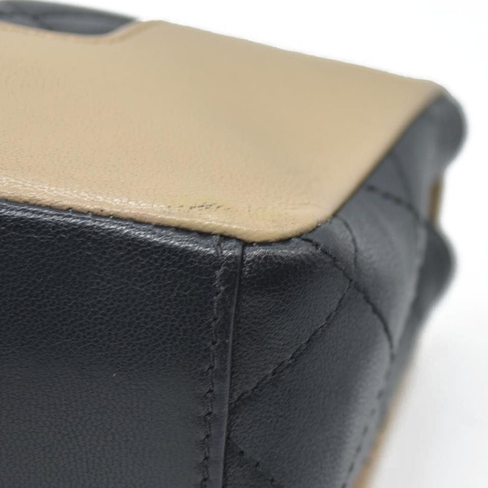 $4700 Chanel Mademoiselle Vintage Flap Bag Black Beige BiColor Turn Lock CC Chain Crossbody