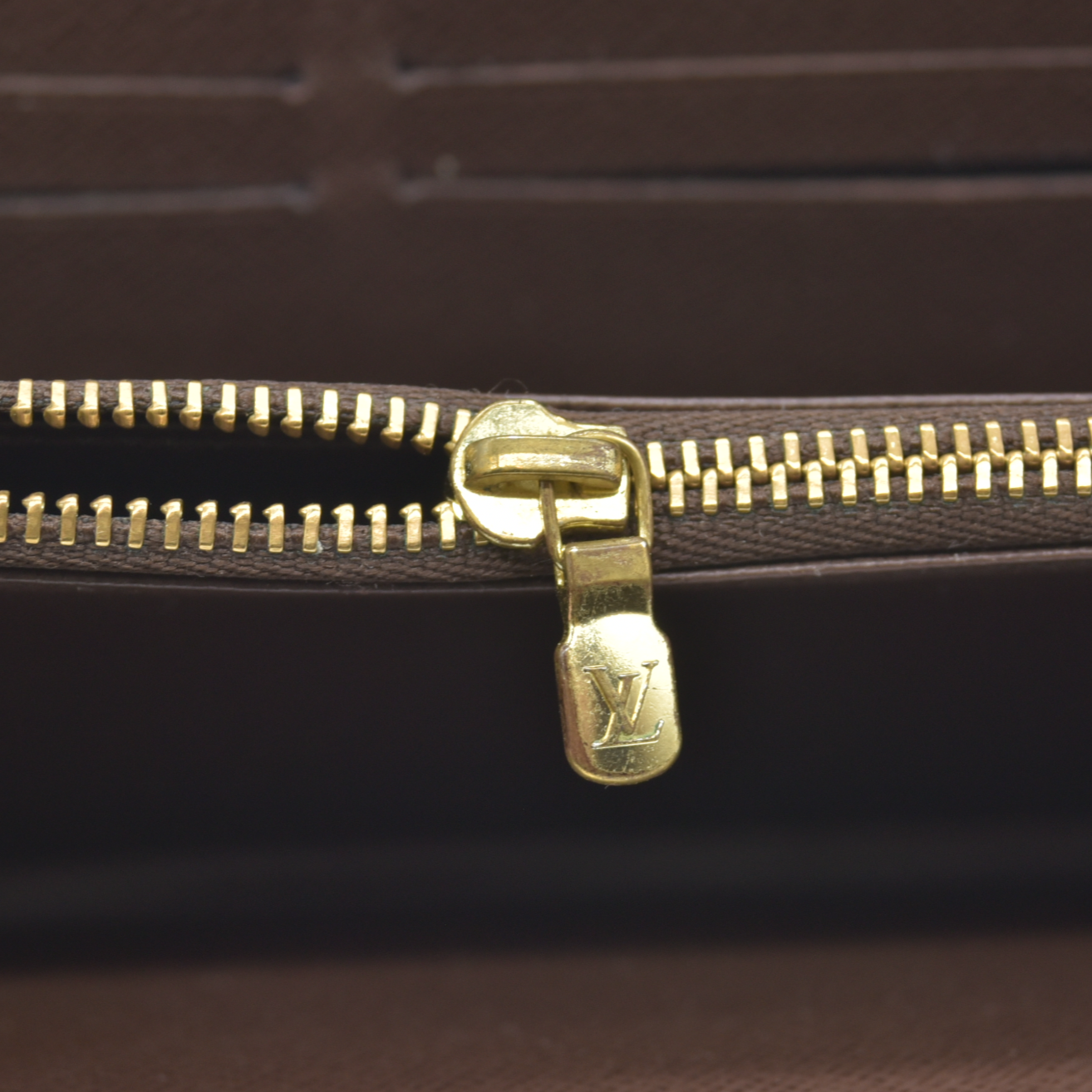 $915 Louis Vuitton Damier Zippy Zip Around Long Wallet Purse Brown UB4185