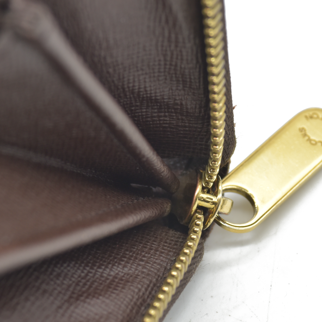 $915 Louis Vuitton Damier Zippy Zip Around Long Wallet Purse Brown UB4185