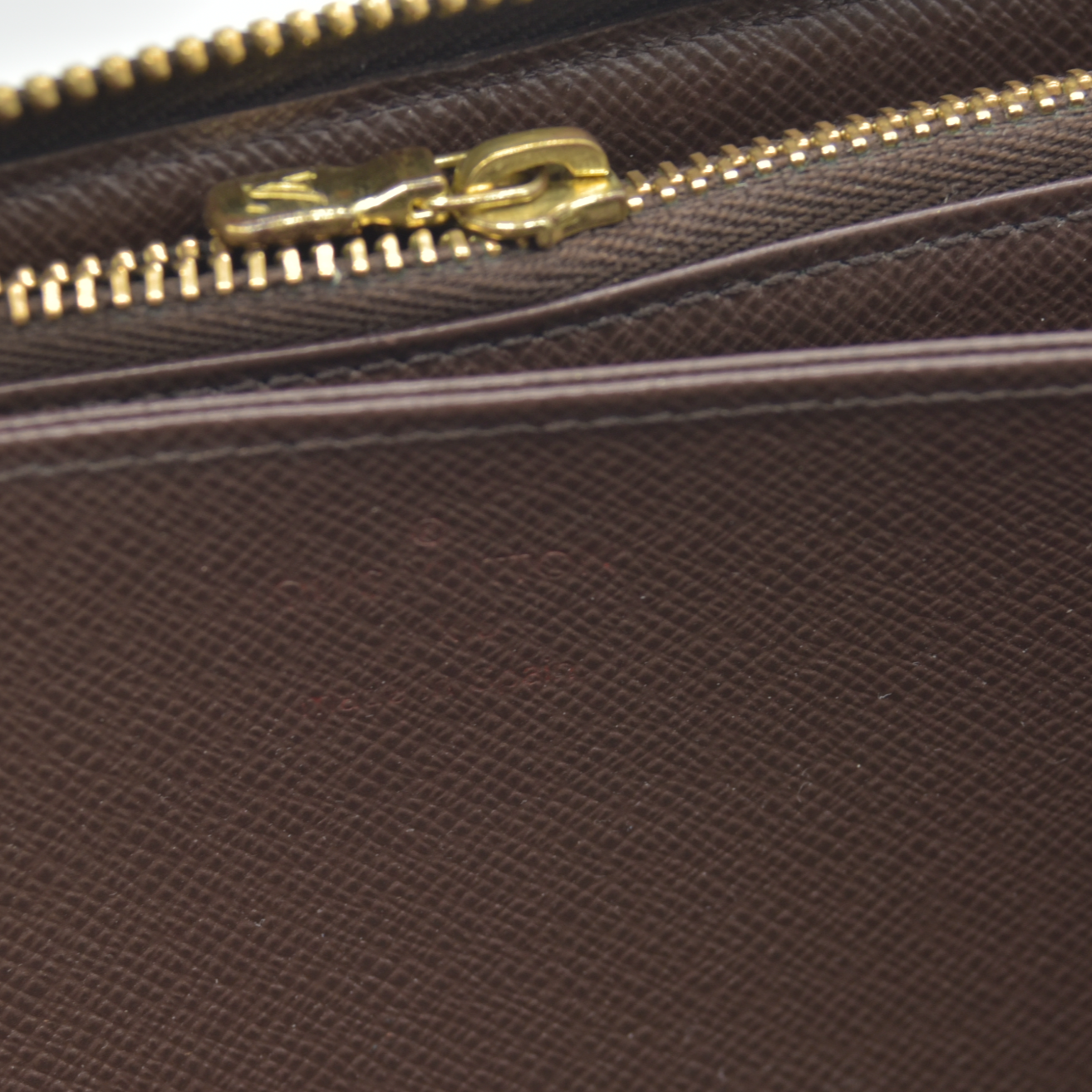 $915 Louis Vuitton Damier Zippy Zip Around Long Wallet Purse Brown UB4185