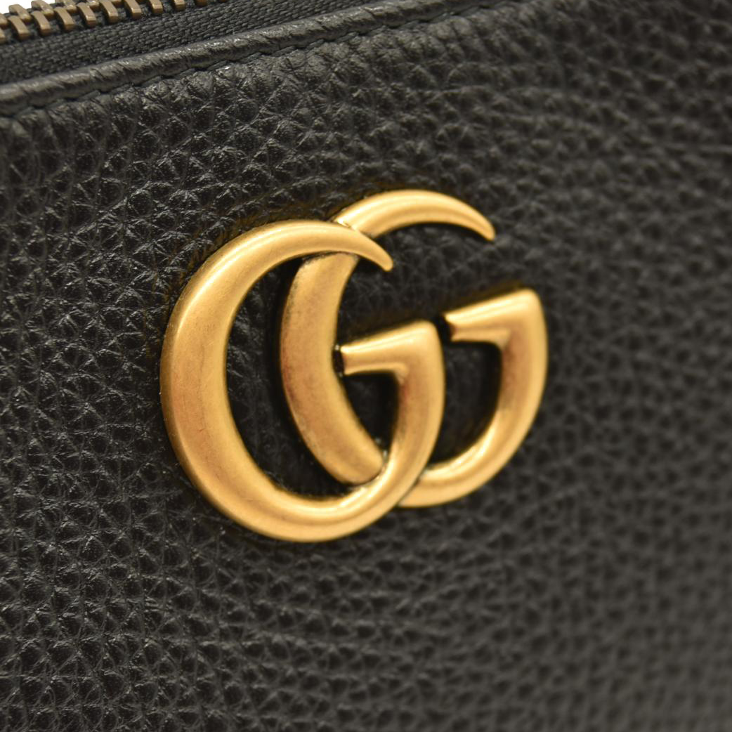 Gucci GG Logo Leather Square Chain Shoulder Bag Black NEW Marmont Crossbody