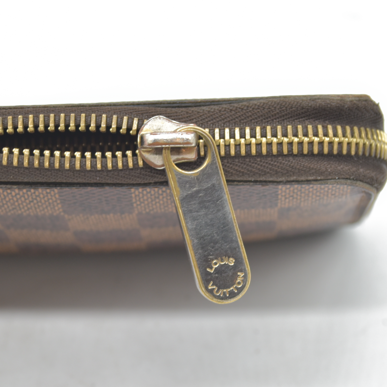 Louis Vuitton Damier Zippy Zip Around Long Wallet Purse Brown MI1146
