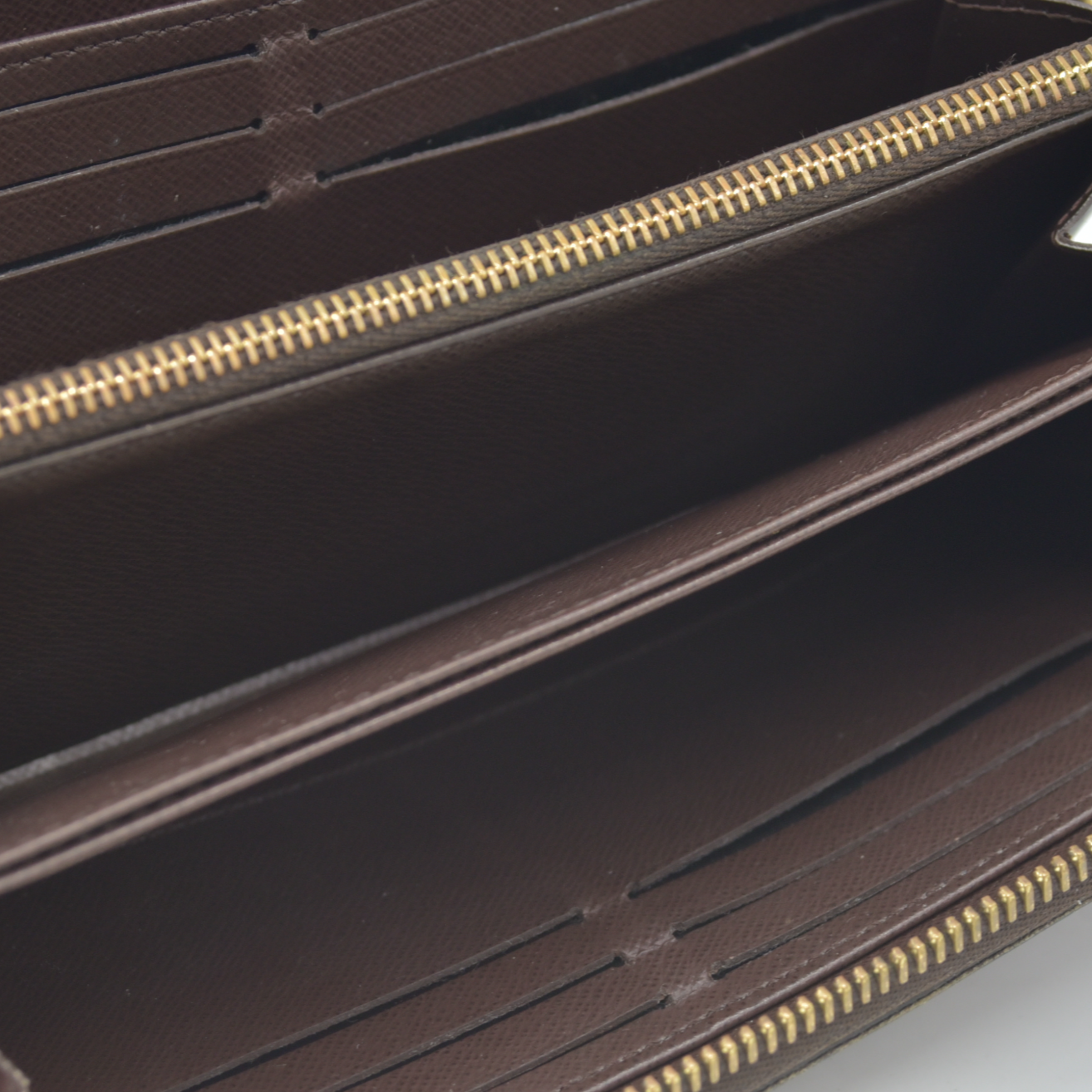 Louis Vuitton Damier Zippy Zip Around Long Wallet Purse Brown MI1146